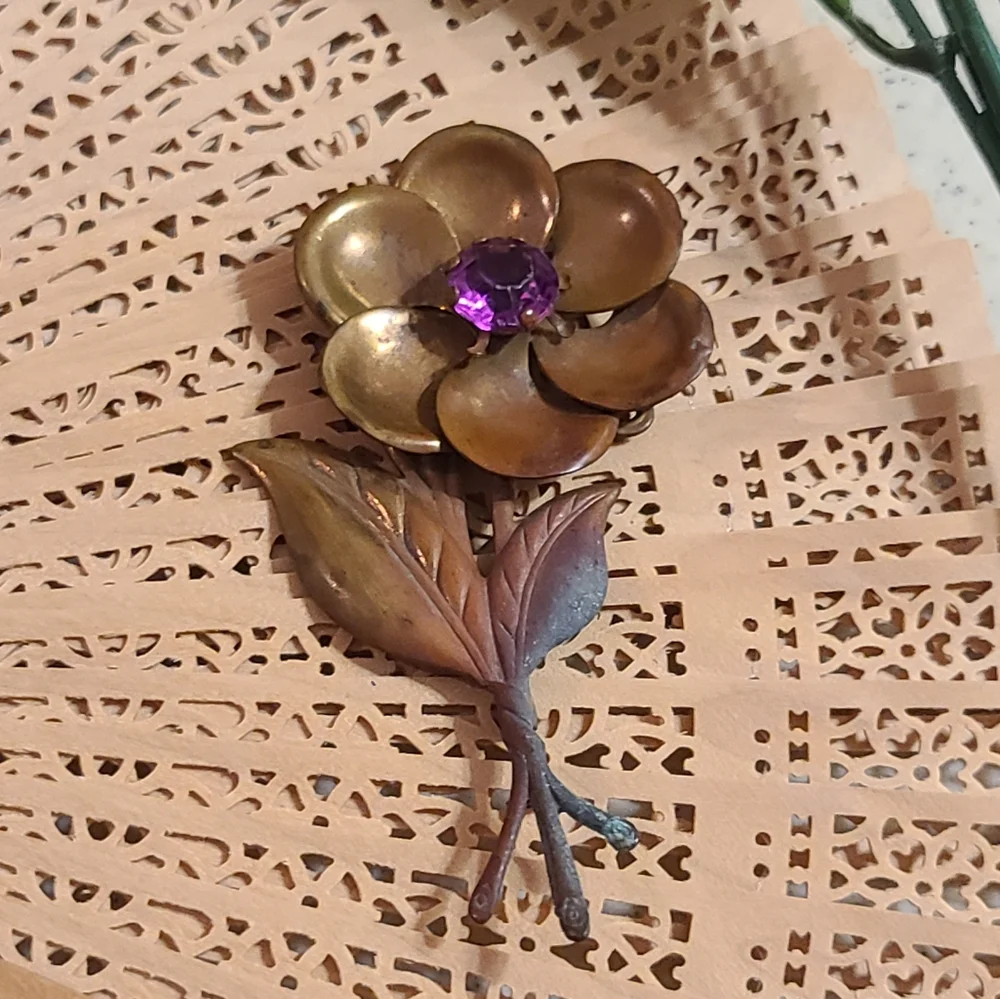 Vintage Brooch Purple